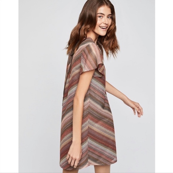 BCBGENERATION Mesh Lace Up Back Flutter Sleeve SM Relaxed Fit Girly Mini Dress - Picture 6 of 16